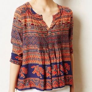 Anthropologie Vanessa Virginia Mahdia Elephant Top